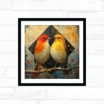 Abstract Ember Lovebirds