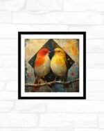 Abstract Ember Lovebirds