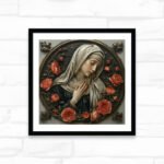 Vintage Prayer in Rose Wreath