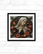 Vintage Prayer in Rose Wreath