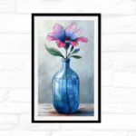 Blush Bloom in Blue Glass
