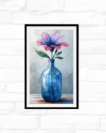 Blush Bloom in Blue Glass